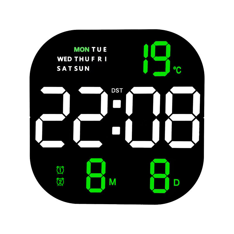 KS New Clock Fashion Living Room Wall Clock Desktop Alarm Clock Simple LED Appearance Alarm Clock Bedhead Clock