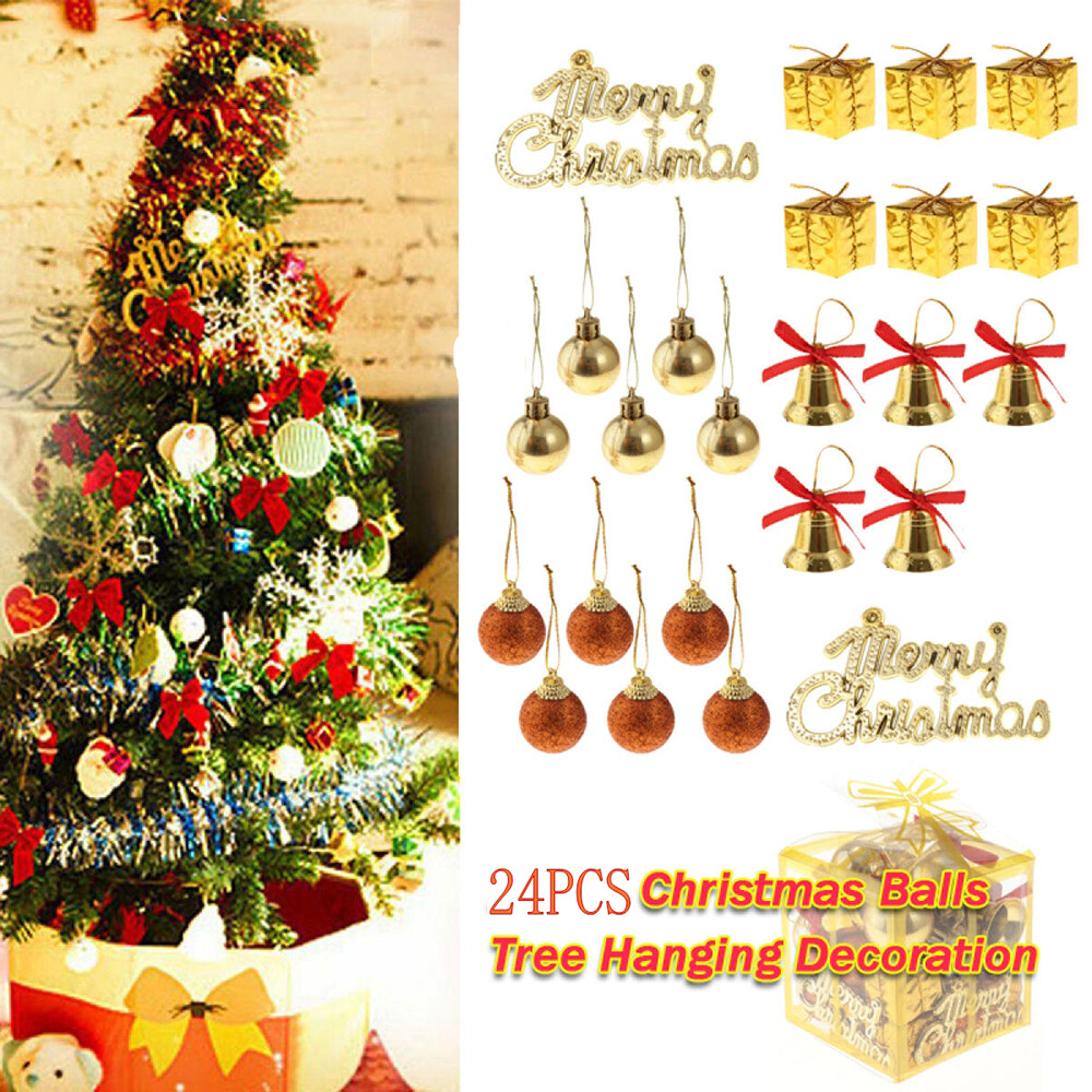 24pcs/set Christmas Decoration Spree Pendant Christmas Tree Decoration DIY Set