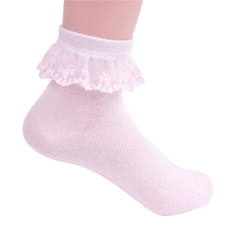 Mùa Thu Hè Bé Bé Gái Công Chúa Ren Thiết Kế Chắc Chắn Tất Cotton Sơ Sinh Cổ Ngắn