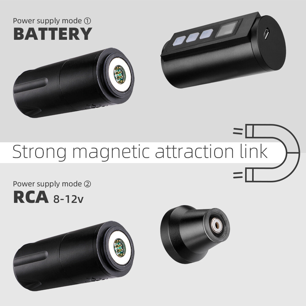 STIGMA Wireless LCD Display Tattoo Pen RCA interface USB Rechargeable Rotary Tattoo Machine Makeup Equipment