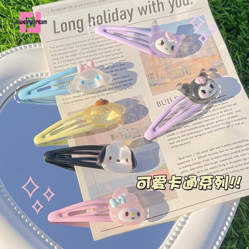 Trẻ Em Trong Suốt Sanrio Giai Điệu Kuromi Kẹp tóc càng cua Dễ Thương vịt hoạt hình Miệng BB Barrettes Cho Cô Gái