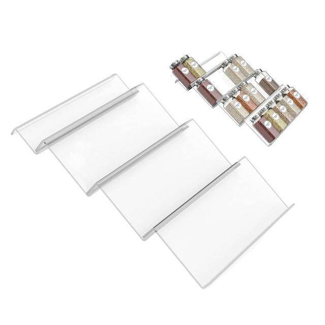 Spice Drawer Organizer Acrylic Spice Rack 4 Tier Spices Organizer For Kitchen Cabinets Herb And Spice Jars Adjustable Design