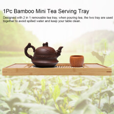 Khay trà tre di động Bàn trà Gongfu trang nhã của Trung Quốc Đĩa khay phục vụ trang nhã Vườn nhà 38x15cm