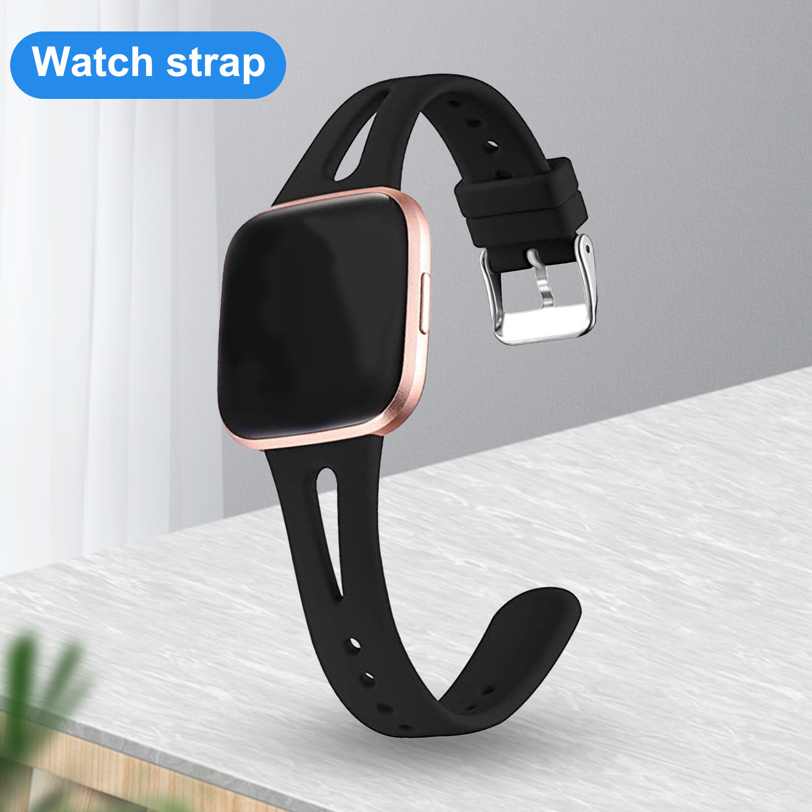 Watch Band Slim Waterproof 14mm Smart Watch Wrist Strap Replacement for Fitbit Versa2/Versa Lite/Versa