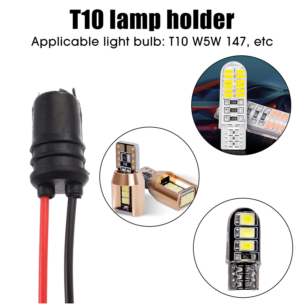 5pcs xe T10 ổ cắm tròn W5W mềm đui đèn Adapter Cáp bóng đèn LED ổ cắm kết nối cơ sở nêm ánh sáng đèn dụng cụ bóng đèn cắm