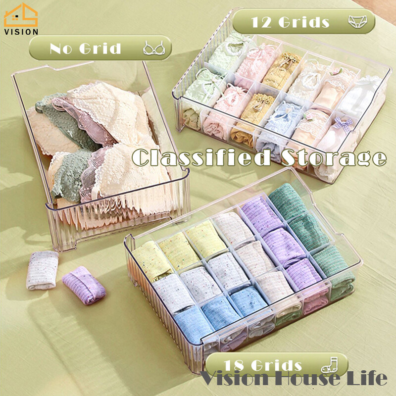 Vision Nordic Wardrobe Storage Cabinet Stackable Underwear Storage Box Multi-layer Drawer Compartment Sorting Box Household Free Combination Clothes Storage Cabinet