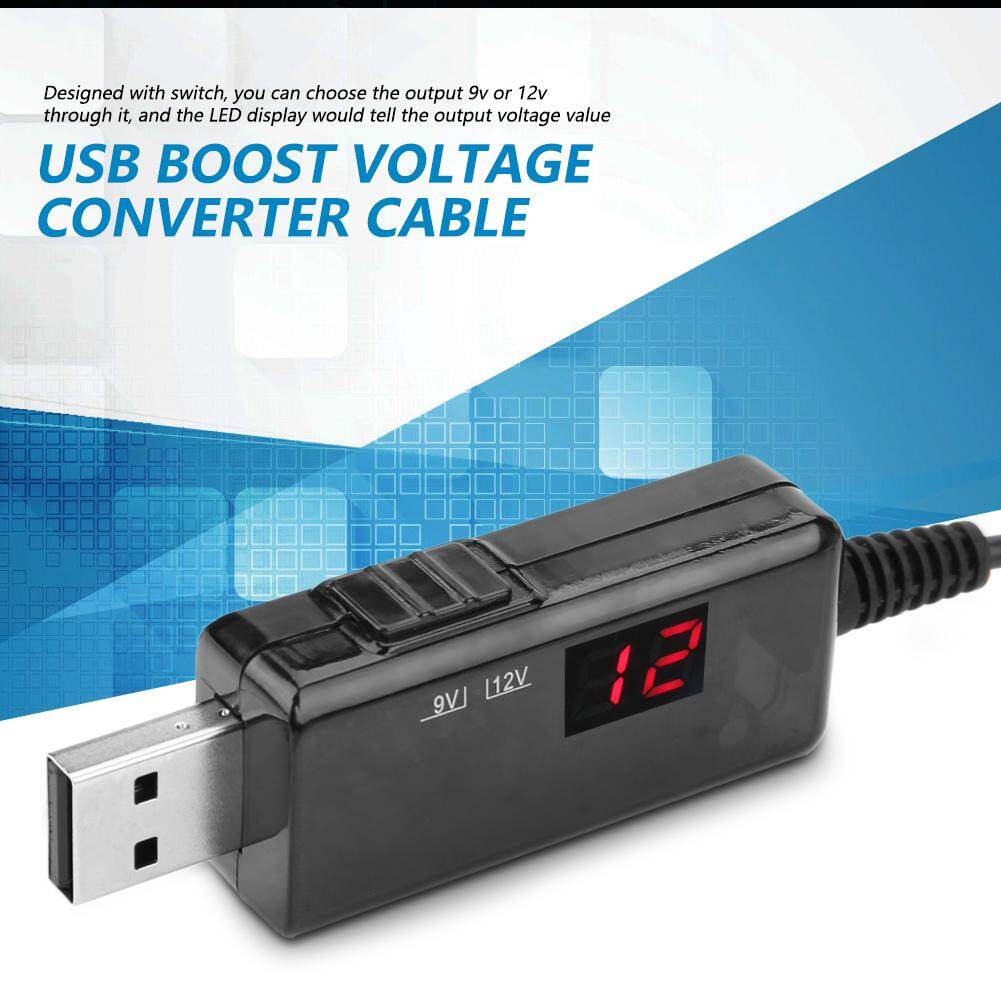 USB to DC Boost Cable Router Step-up Voltage Converter Display 9V/12V