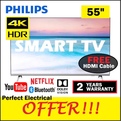 [FREE SHIPPING] Philips 55 inch SMART LED TV 4K UHD 55PUT6654 Super Sharp Image support Digital MYTV Freeview BUILT IN WIFI 55PUT6654/68