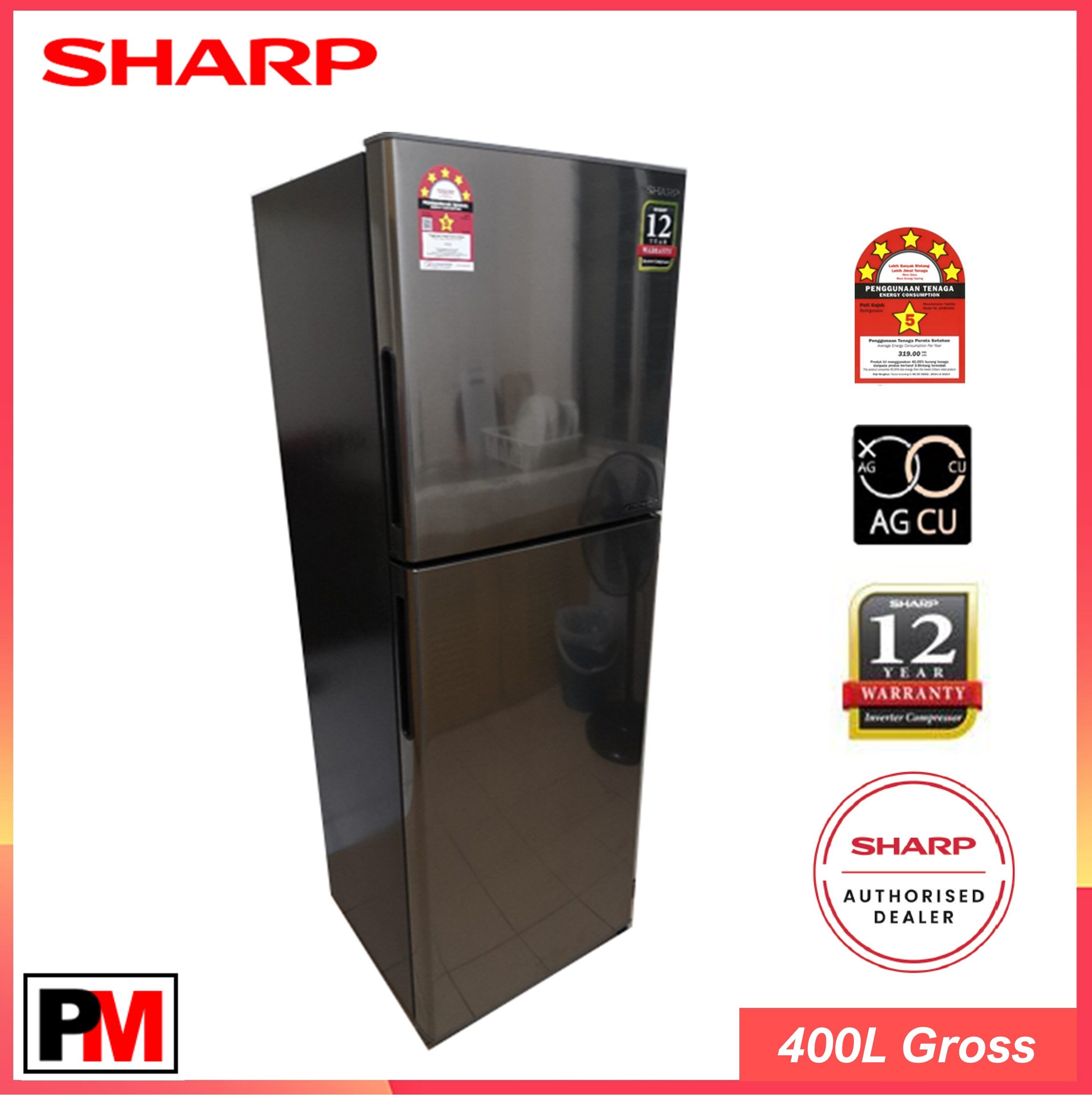 sharp sj406mss dimension