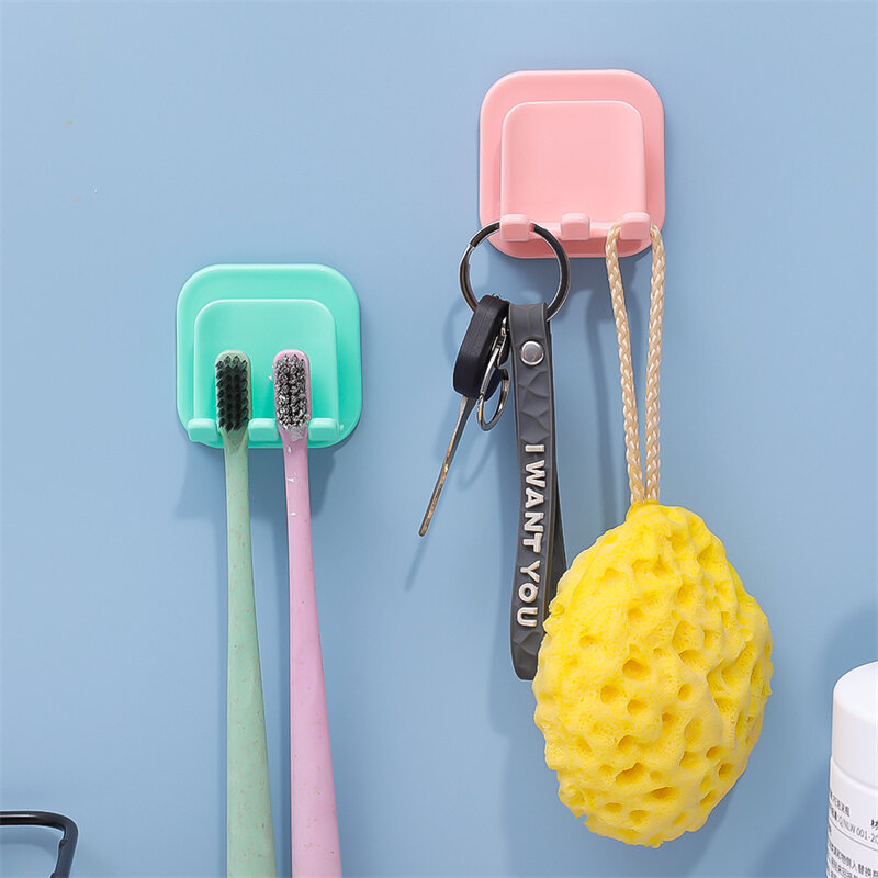Wall Mounted Toothbrush Holder Punch-Free Cup Drying Rack Bathroom Space Saving Tooth Brush Storage Accessories