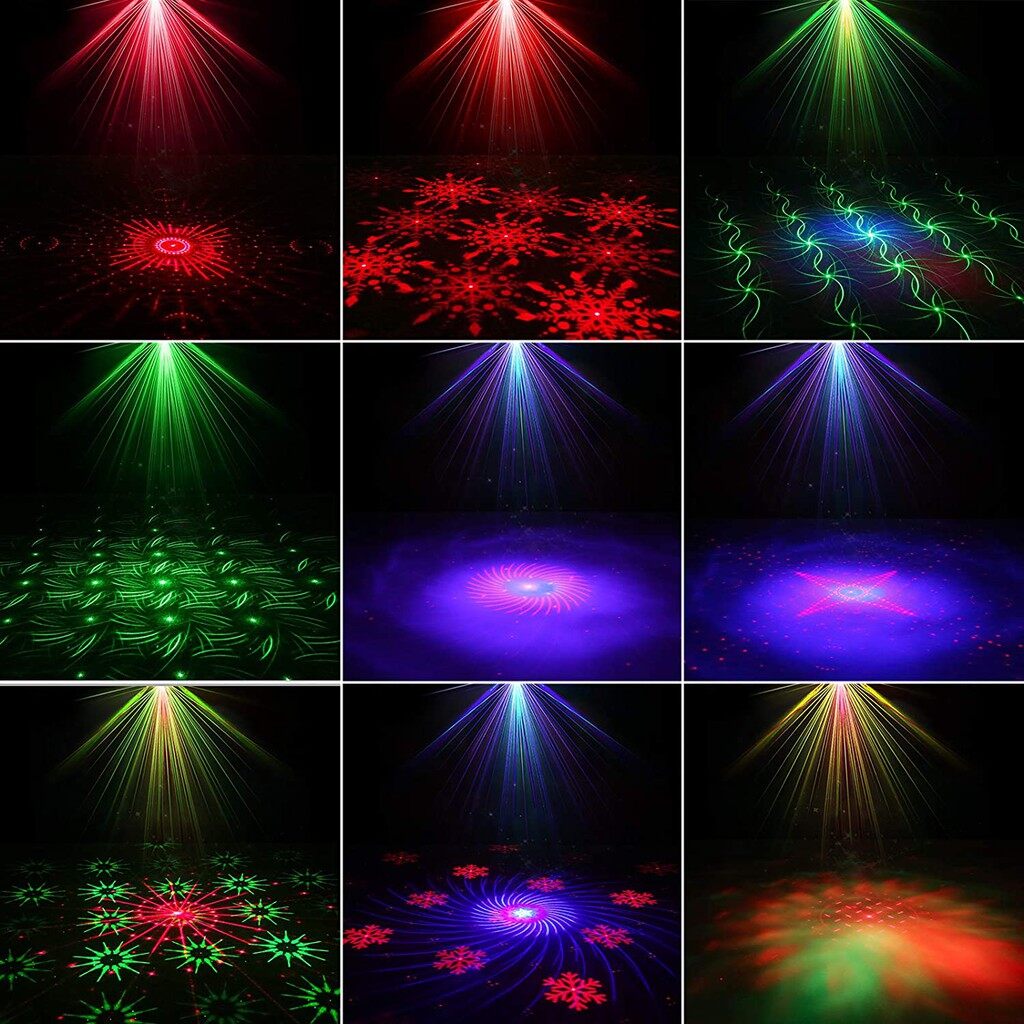 PASTSKY 90 Pattern Stage Laser Light Projector Lights Strobe Lights Party DJ Disco Lights Sound Activated RGB LED With Remote Control For Christmas Decoration Birthday Wedding KTV Bar