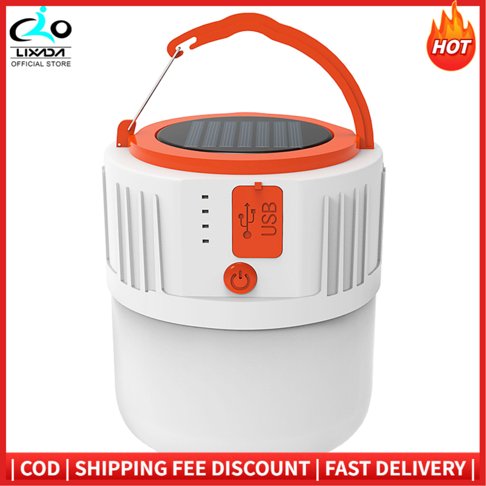 Multifunctional USB rechargeable Camping Lantern Portable Solar Panel Hand Lamp Waterproof L-ED Camping Light Tent Lamp Powerful Flashlight Torch Super Bright Portable Survival Lanterns