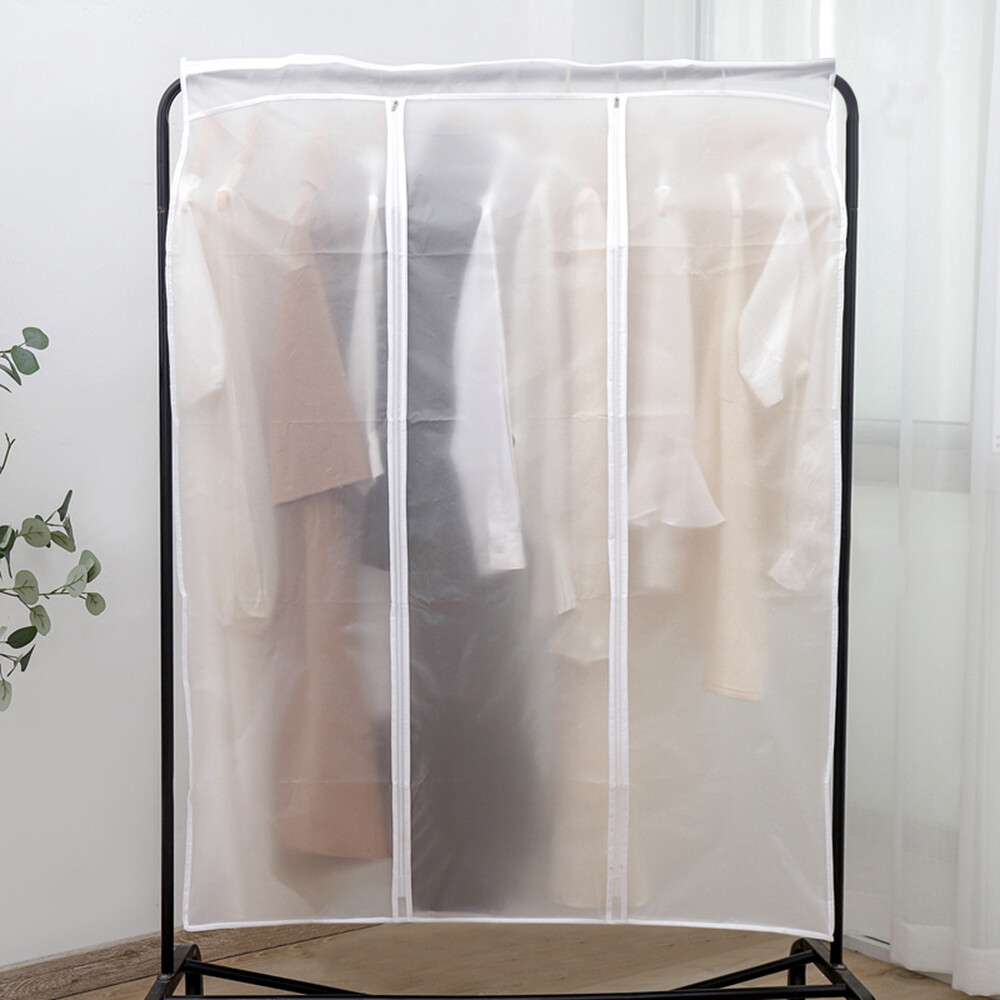 Garment Clothes Cover Protector Hanging Garment Storage Bag Translucent Dustproof Waterproof Hanging Storage Bag for Wardrobe with Full Zipper (50 x 100 x 120cm)