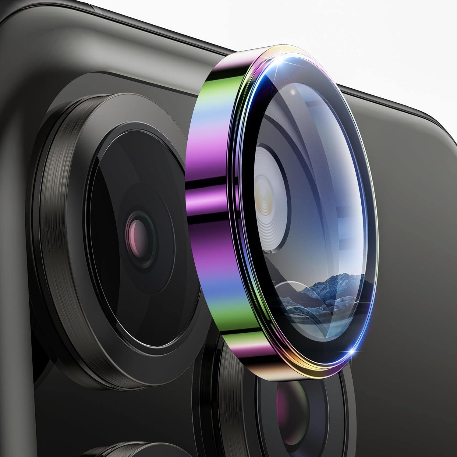 Kính cường lực nắp đậy ống kính cho iphone 15 pro max 15 pro camera bảo vệ màn hình cho iphone 15 15 plus phía sau vòng ống kính kim loại kính cường lực phim