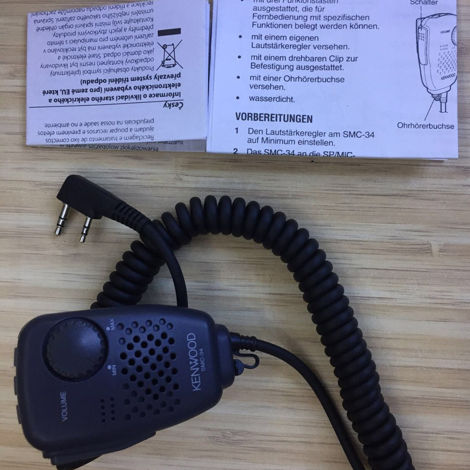 Adjustable Universal Volume Speaker Hand Microphone for Motorola KENWOOD SMC-34 Mic Replacement Part