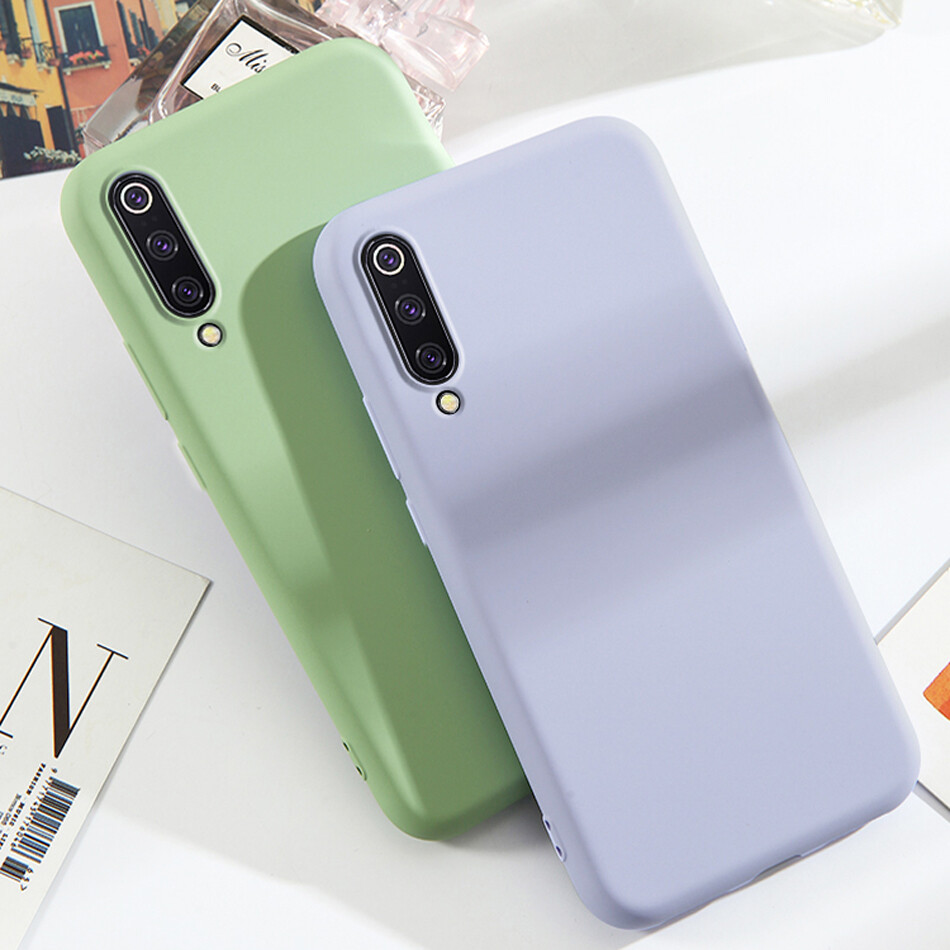 Case for Xiaomi Mi 9 Luxury Original Liquid Silicone Case Rubber Microfiber Cloth Lining Cushion Phone Cover for Mi 9 SE casing