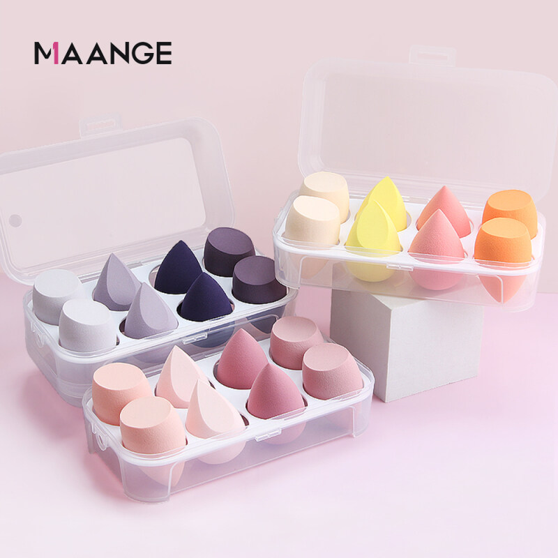 Hộp 8 mút trang điểm MAANGE tán kem nền mềm mại dành cho nữ làm đẹp - INTL