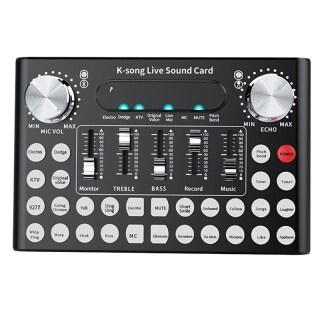 Live Sound Card Voice Converter Audio DJ Mixer Live Broadcast Broadcast Recording Multi-Sound Effect Audio Box thumbnail