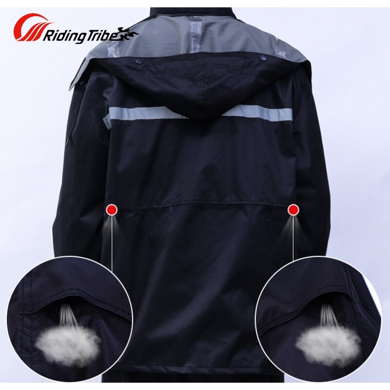 Riding Tribe dày Áo Mưa Bộ áo mưa xe máy bộ người lớn chia hai lớp áo mưa quần