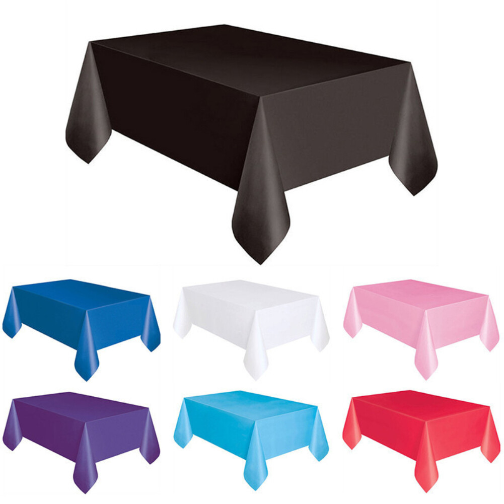 Solid Color Rectangle Dining Table Cover Cloth Birthday Party Tablecloth Decor