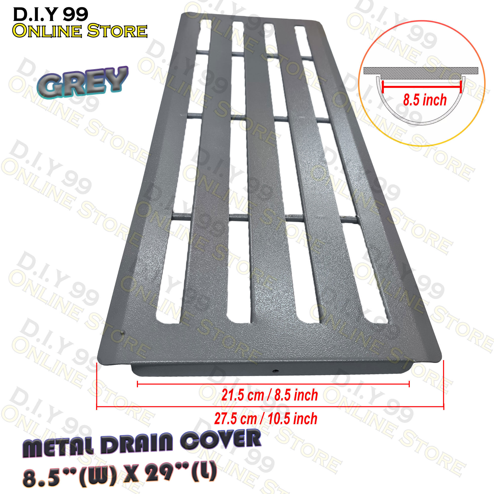 Extra Long Metal Drain Cover 8.5 D x 29 W / Besi Penutup Long kang 8.5 W x 29 D / Heavy Duty