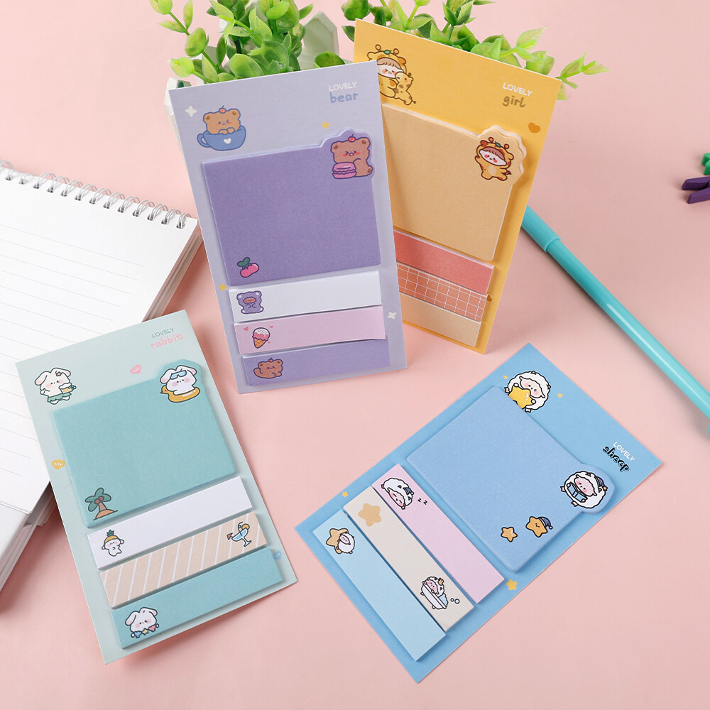 YESPERY Ins Cute Notes Index Stickers Office Bookmarks Sticky Notes Kawaii Messages Stickers Notepad Notes