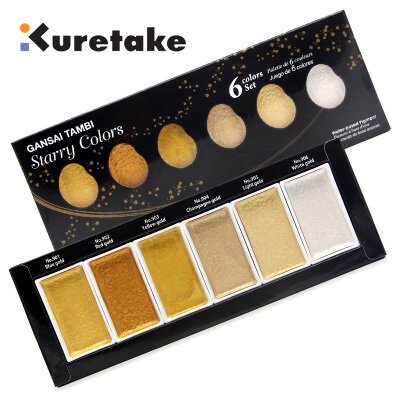 Zig Kuretake 6/12/18/24/36/48 Colors Artist Grade Solid Watercolor Paint Set Gansai Tambi MC20/Starry Pearl Gem Colors Water colour Pigment Set Painting Supplies