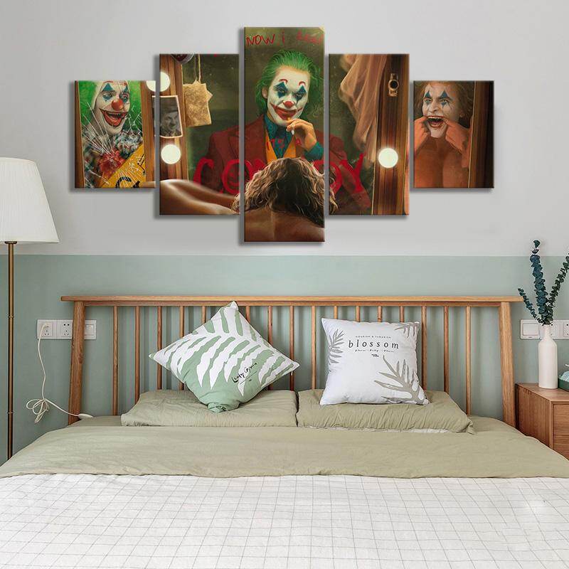 New Movie Poster Picture 5 Panel Joker Canvas Painting House Decor Wall Art Picture Artwork (No Frame)