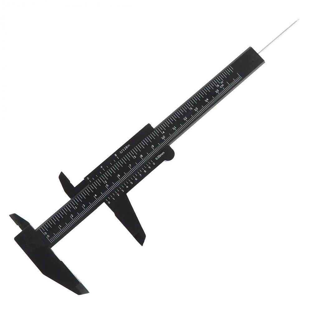 0-150mm Vernier Caliper DIY Double Rule Scale Plastic Vernier Caliper Mini Measuring Ruler Tool