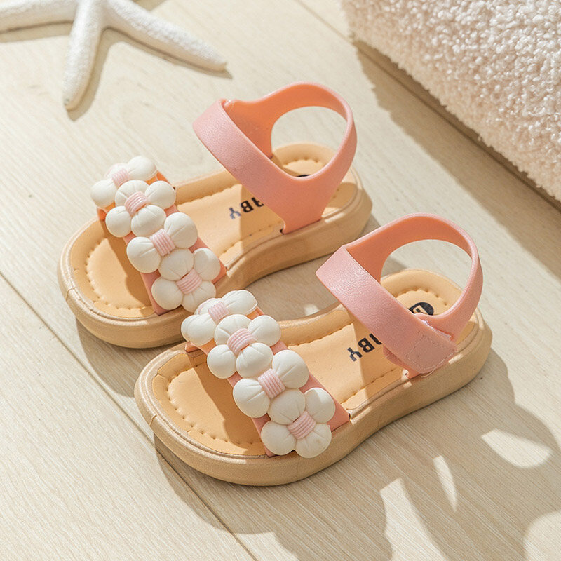 Flowers Baby Girls Sandals Baby Girl Shoes Soft Non-slip Soled Newborn Shoes For Toddler Kids
