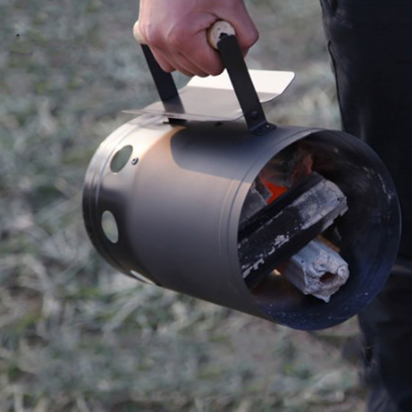 Chimney Charcoal Starter Stainless Steel Chimney Starter for Outdoor Cooking for Camping