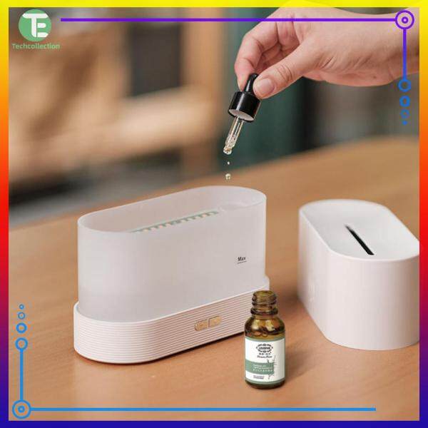 LED Flame Lamp Air Humidifier Home Bedroom Foggy Mist Maker Aromatherapy Diffuser Sprayer Singapore