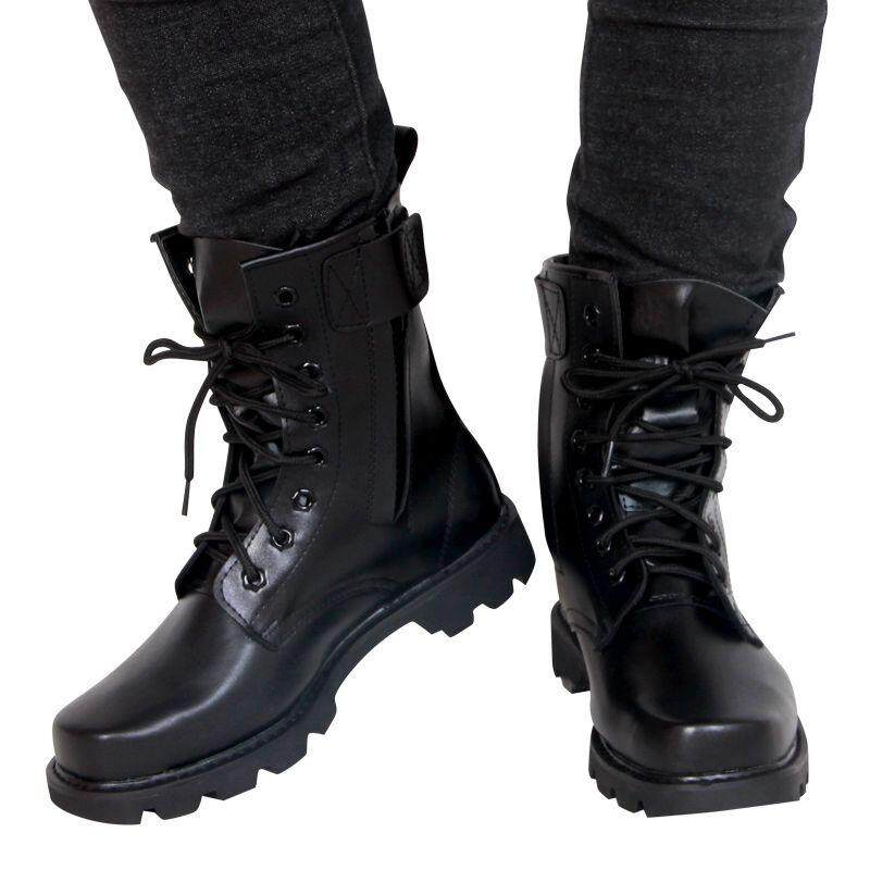 black military boots steel toe