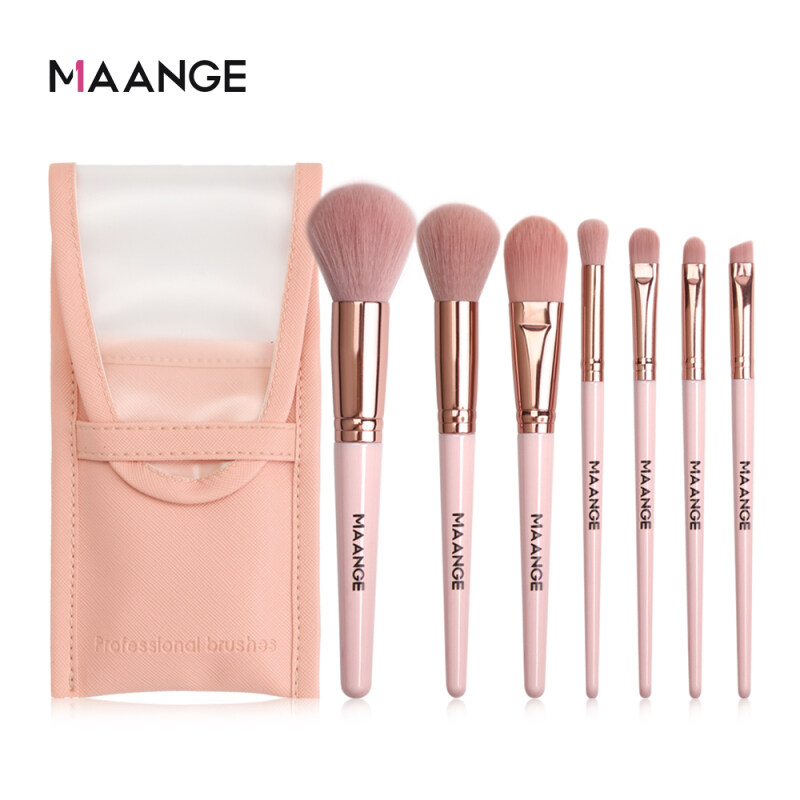 Cọ Trang Điểm MAANGE 7 Chiếc Cho Phấn Nền, Cọ Đánh Phấn Má Hồng + Túi Đựng Cọ