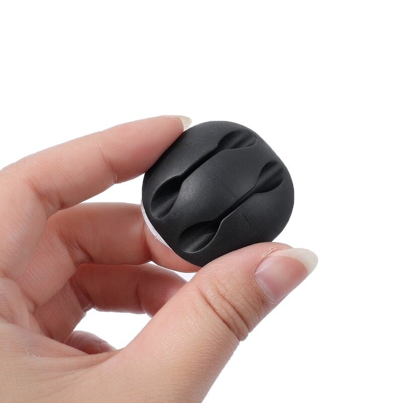 3 cái tròn đôi lỗ Cáp silicon quản lý xách tay tự dính Máy tính để bàn Cáp dữ liệu lịch thi đấu nhà đa năng quản lý dây