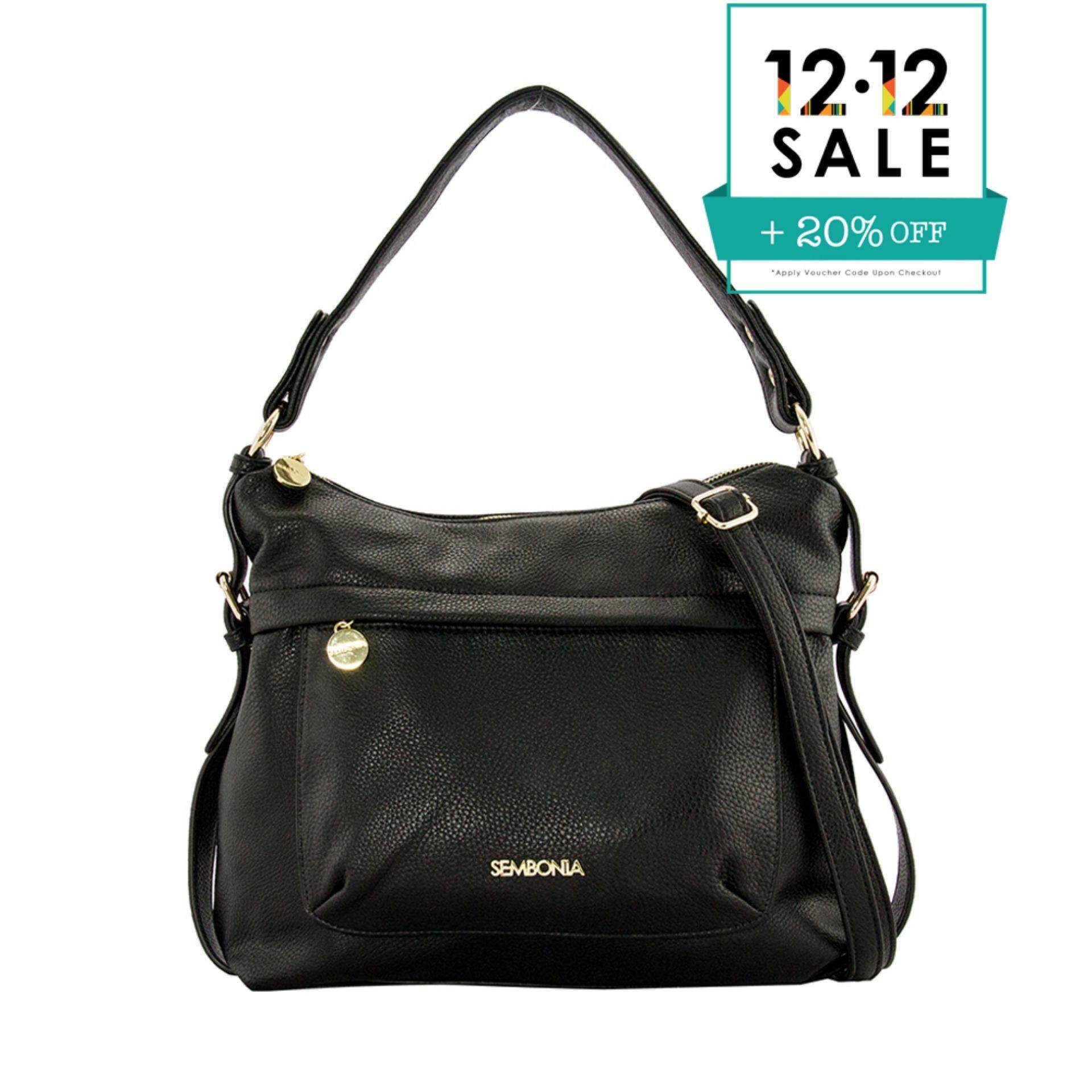 Sembonia Women Bags Price In Malaysia Best Sembonia Synthetic Leather Hobo Bag Black