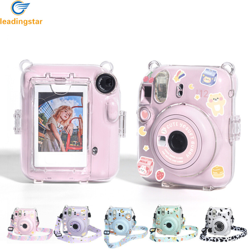 LeadingStar Fast Delivery Camera Case Scratch-Resistant Crystal Storage Protective Cover With Straps Sticker Compatible For Instax Mini 12