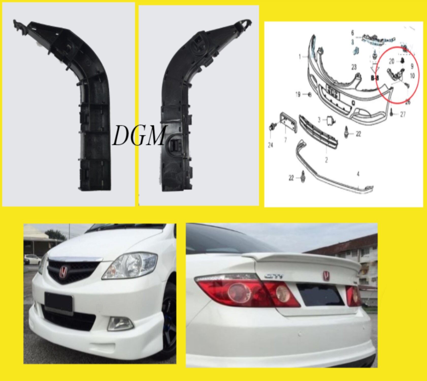 Honda City Sel Idsi V Tec 2005 2007 Front Bumper Side Bracket Right