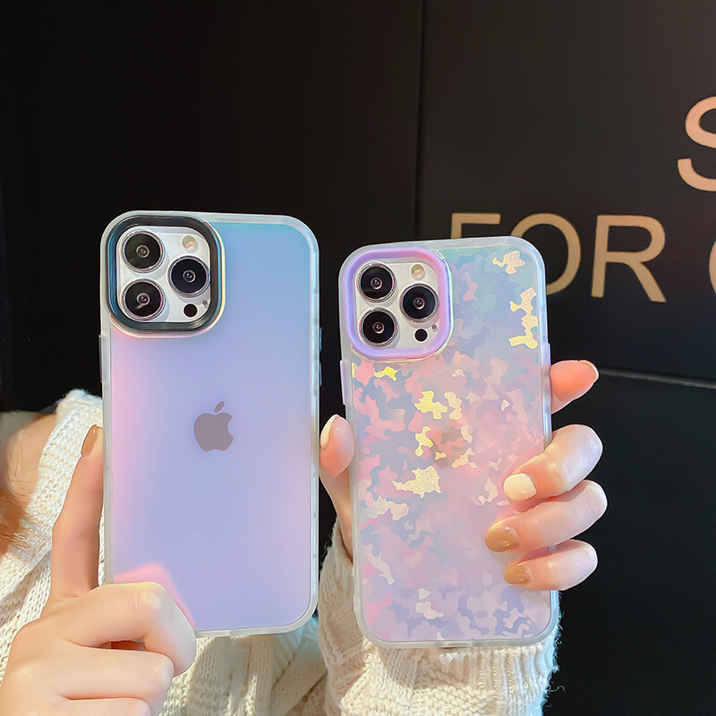 KISSCASE For iPhone 14 Pro Max Color Matching Gradient Laser TPU shell Phone Case For iphone 14 Plus 13 12 11 Pro Max XR XS Max X