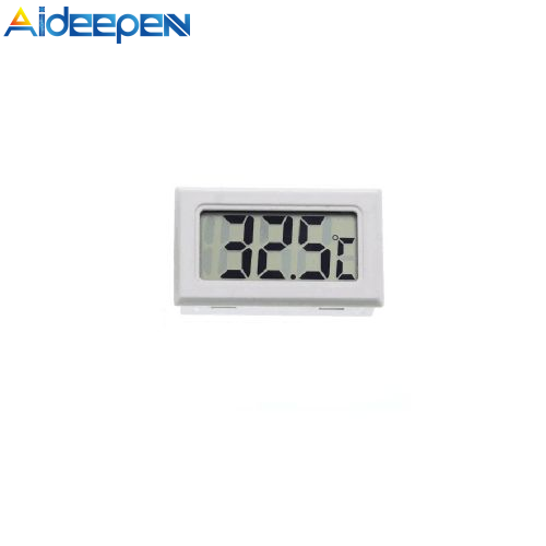 Aideepen Embedded Digital Thermometer with Built-in Probe and LR44 Battery Black Rectangular Thermometer Hygrometer Aquarium Temperature Humidity Meter