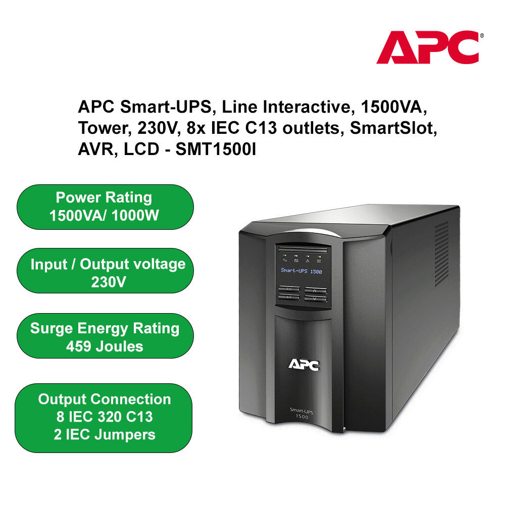 APC SmartUPS 1500VA LCD 230V SMT1500I Black Lazada