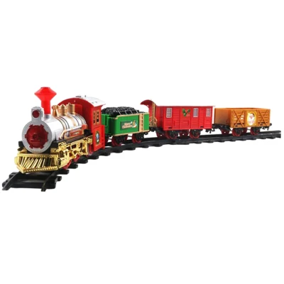 Dolity Battery-Powered Train Toys Railway Track Train Set 8 Tracks for Boys Kids