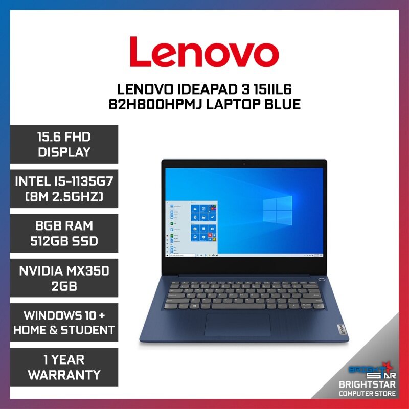 Lenovo Ideapad 3 Laptop (15.6 Inch FHD | Intel Core | I5-1135G7 (8M 2.5GHZ) | 8GB RAM | MX350 2GB | Windows 10 + Microsoft Office Home & Student | 2 Years Warranty) Malaysia