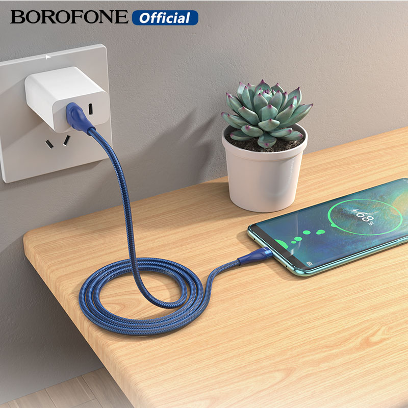 BOROFONE BX61 Fast Charging 3A/2.4A Data Cable For Lightning Type-C Micro For iPhone HUAWEI OPPO ViVO Xiaomi Samsung Redmi USB Cord 1M Cable