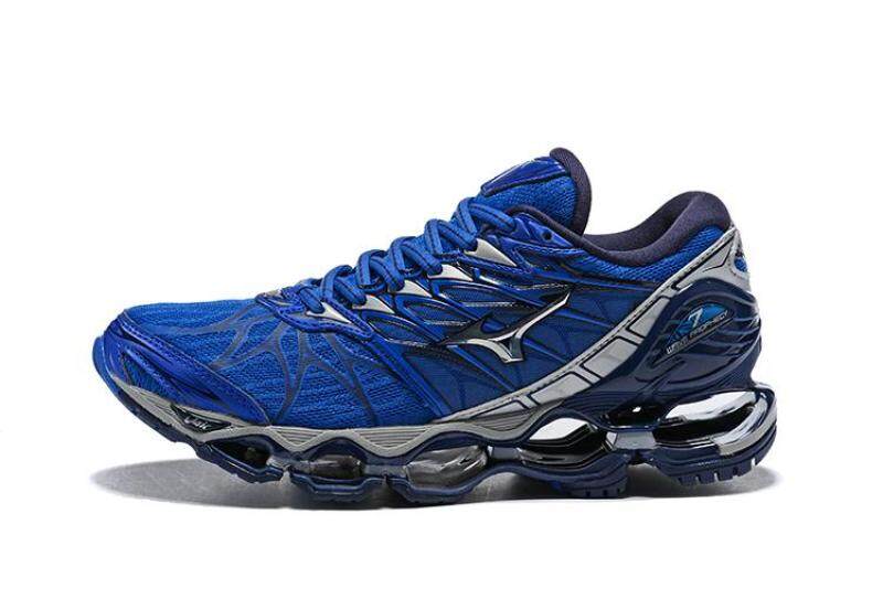 Hàng Nhập Khẩu Nguyên Bản Đặc Biệt Mizuno_Wave Lời Tiên Tri 7 Đệm Đàn Hồi Chạy Siêu Nhẹ Thoáng Khí Đệm Chạy Thoải Mái Chạy Bộ Đậm xanh Dương