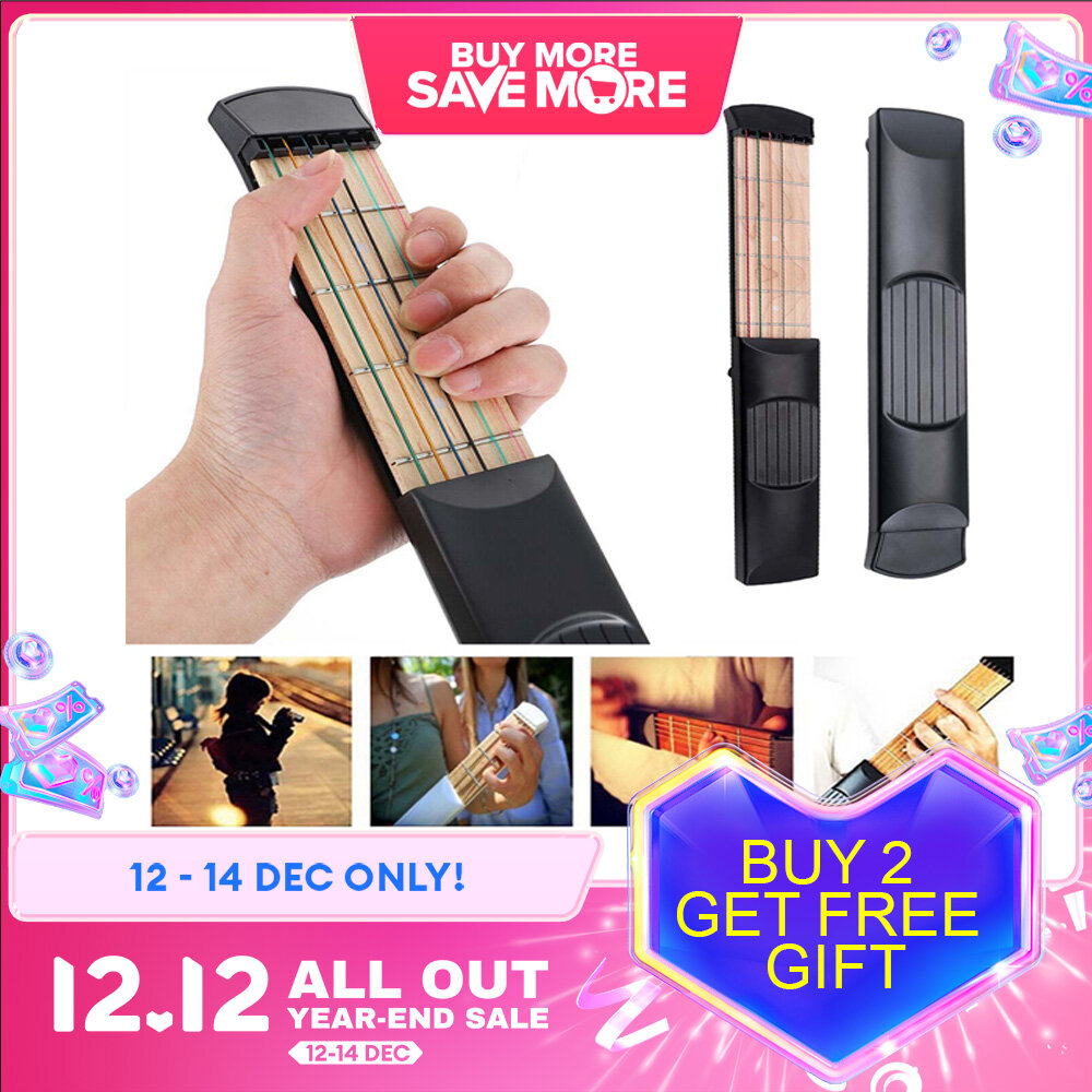 [ammoon]【HOT SALE】Đàn Guitar Bỏ Túi Dụng Cụ Luyện Hợp Âm Nhiều Màu Dụng Cụ Luyện Tập Guitar, Mô Hình 6 Dây 6 Dây Cho Người Mới Bắt Đầu