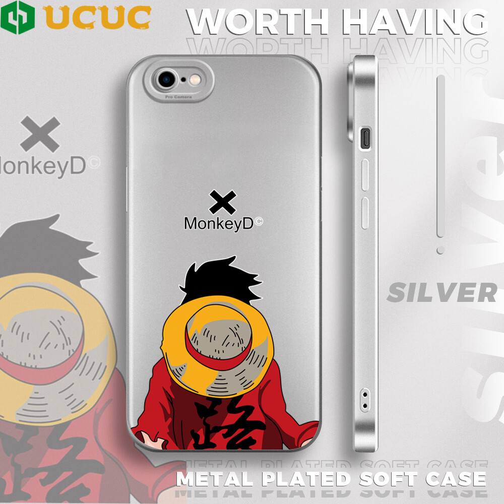 Ucuc case for iphone 6s plus 6 plus 6s 7 8 se 2020 se 2022 iphone7 plus 6+6s+7+8+ casing cartoon anime luffy full cameras cover soft silicone tpu protective shockproof case