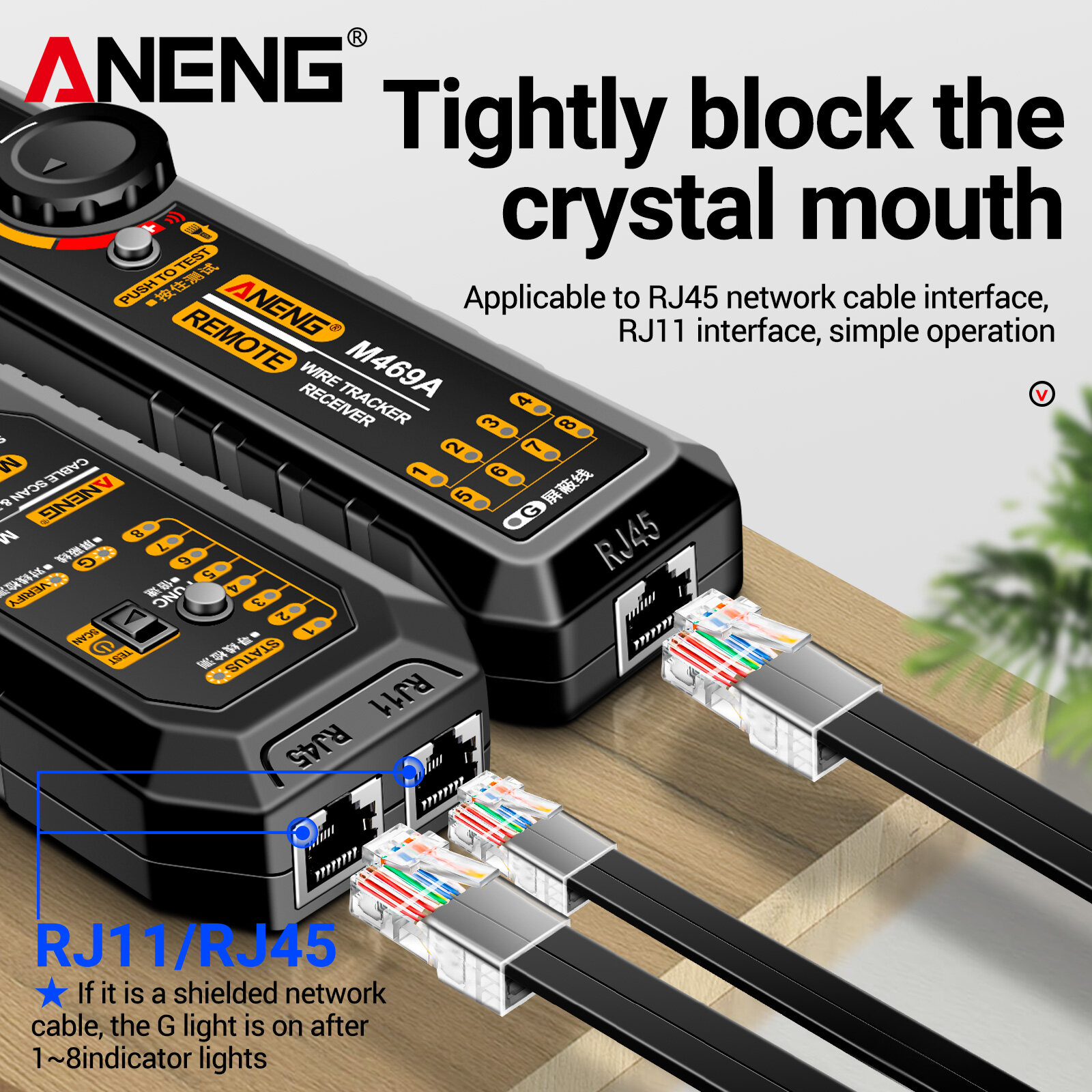 KKmoon aneng m469a công cụ tìm cáp mạng công cụ tìm cáp đa chức năng dụng cụ kiểm tra chống nhiễu Tìm điểm ngắt của dây mạng và kiểm tra đường dây