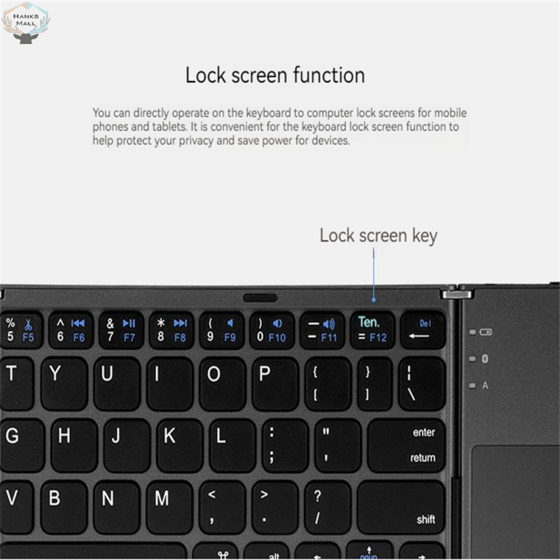 HK Portable Mini Bluetooth-compatible Keyboard Wireless Foldable Trackpad Keyboard Compatible For Ios Android Windows ipad
