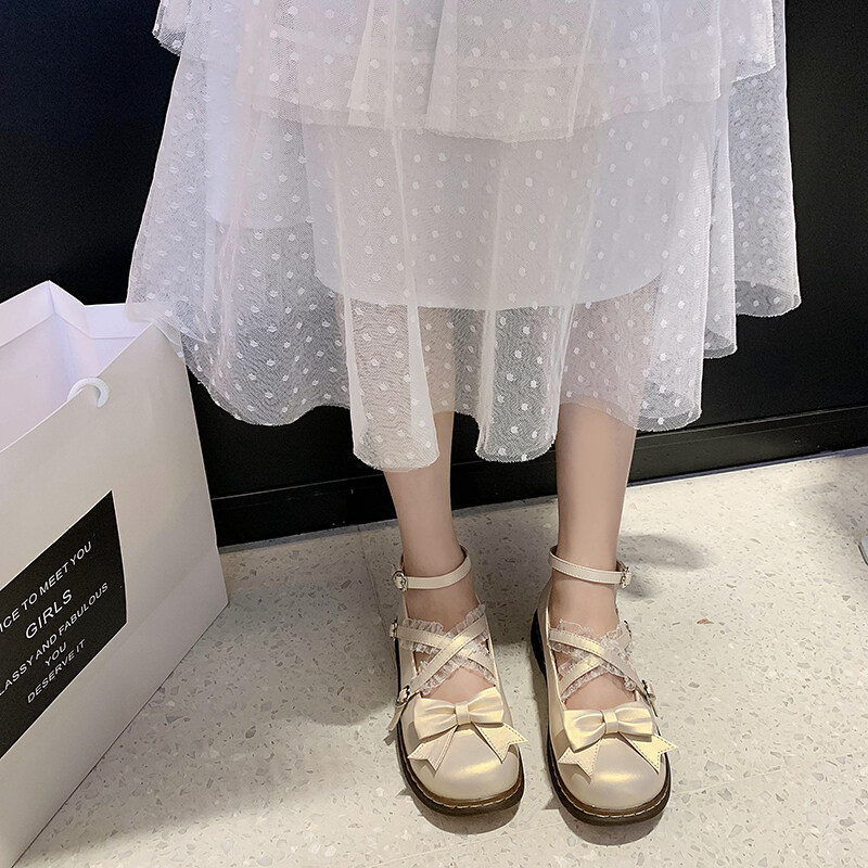 Giày Da Nhỏ Nữ Chính Hãng Nhật Bản Lolita 2020 Hè Mới Ren Tròn Dễ Thương Cho Nữ Sinh giá rẻ